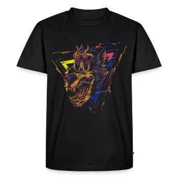 Cyberpunk Fantasy Synthwave Japonais - T-shirt Premium bio Homme - noir - Devant - Nico (187cm)