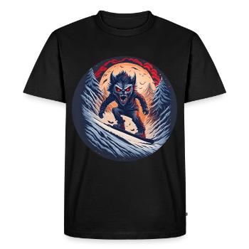 Gruseliges Halloween-partykostüm Werwolf-snowboard - T-shirt Premium bio Homme - noir - Devant - Nico (187cm)
