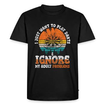 Fléchettes Jeu de fléchettes Fléchettes Hommes - T-shirt Premium bio Homme - noir - Devant - Nico (187cm)