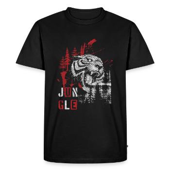 Style Moderne Rouge Polka - T-shirt Premium bio Homme - noir - Devant - Nico (187cm)