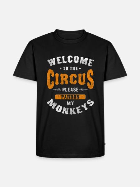 cirkus, tält, kul, show, idioter - Ekologisk premium-T-shirt herr - svart