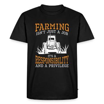Bauer Farmer Protest - Men's Premium Organic T-Shirt - black - Front - Nico (187cm)