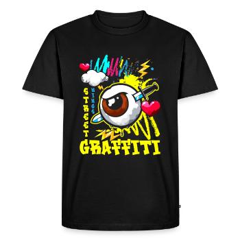 Graffiti Hip Hop coloré - T-shirt Premium bio Homme - noir - Devant - Nico (187cm)