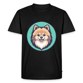 Poméranien Allemand Spitz Chien Race Dessin Animé Kawaii - T-shirt Premium bio Homme - noir - Devant - Nico (187cm)