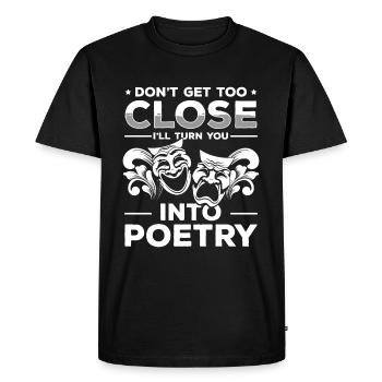 Poésie Machine à écrire - T-shirt Premium bio Homme - noir - Devant - Nico (187cm)
