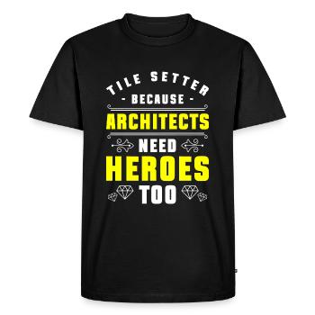 Travail de carreleur - T-shirt Premium bio Homme - noir - Devant - Nico (187cm)