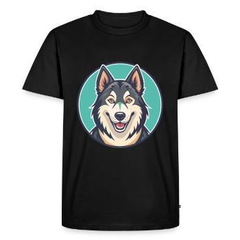 Tamaskan Dog Breed Colorful Cartoon Kawaii Clipart - Men's Premium Organic T-Shirt - black - Front - Nico (187cm)