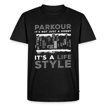 Freerunning Backflip Jump - T-shirt Premium bio Homme - noir - Devant - Nico (187cm)