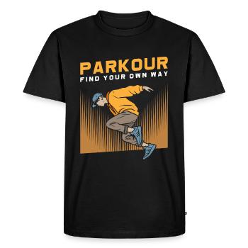 Roller Parkour Sports Extrêmes Saut - T-shirt Premium bio Homme - noir - Devant - Nico (187cm)
