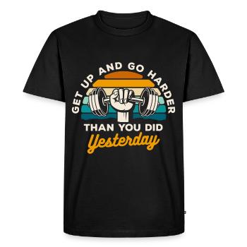 elliptical cross trainer cardio health lifestyle - Men's Premium Organic T-Shirt - black - Front - Nico (187cm)