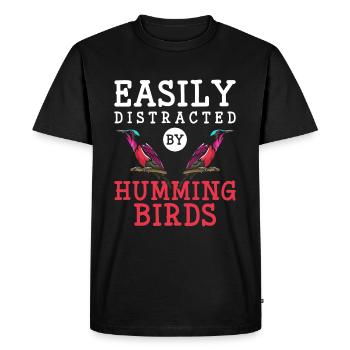 Oiseaux Diversité colorée - T-shirt Premium bio Homme - noir - Devant - Nico (187cm)
