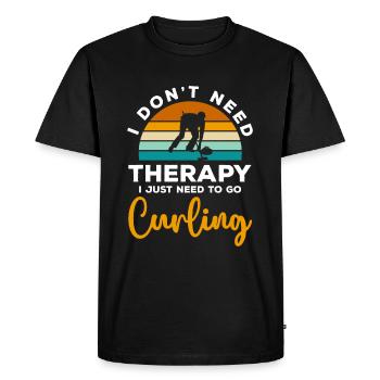 Sports Winter Sports Curling Players - Men's Premium Organic T-Shirt - black - Front - Nico (187cm)