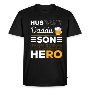 Journée d’action pour hommes Barbe Masculine - T-shirt Premium bio Homme - noir - Devant - Nico (187cm)