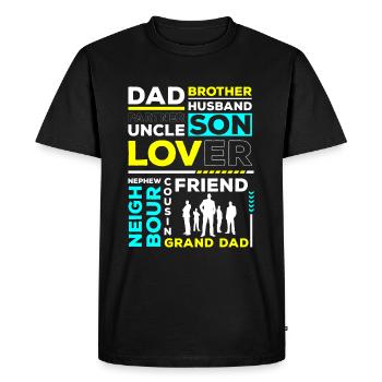 Hommes modèle petit ami cadeau - T-shirt Premium bio Homme - noir - Devant - Nico (187cm)