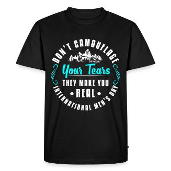 Hommes, Père, Famille, Jour d’honneur - T-shirt Premium bio Homme - noir - Devant - Nico (187cm)