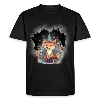 mystisch Fuchs Füchse Märchen Märchenfigur Kind - Männer Premium Bio T-Shirt - Schwarz - Vorne - Nico (187cm)