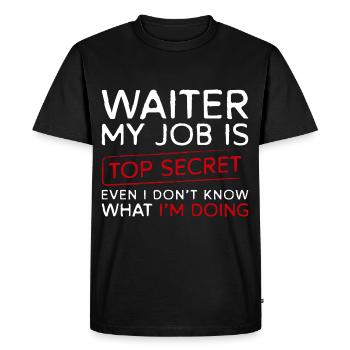 Waiter Bartender Tipping Table - Men's Premium Organic T-Shirt - black - Front - Nico (187cm)