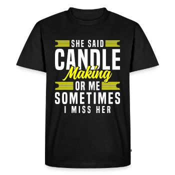 Candle Decoration Warm Winter - Men's Premium Organic T-Shirt - black - Front - Nico (187cm)