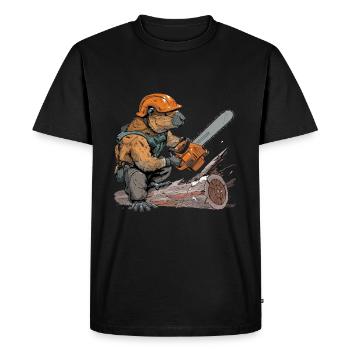 Tronçonneuse Beaver Lumberjack - T-shirt Premium bio Homme - noir - Devant - Nico (187cm)