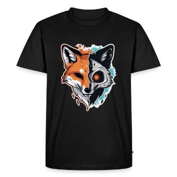 Halloween Fox Skeleton - Men's Premium Organic T-Shirt - black - Front - Nico (187cm)