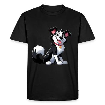 border collie 5 - T-shirt Premium bio Homme - noir - Devant - Nico (187cm)