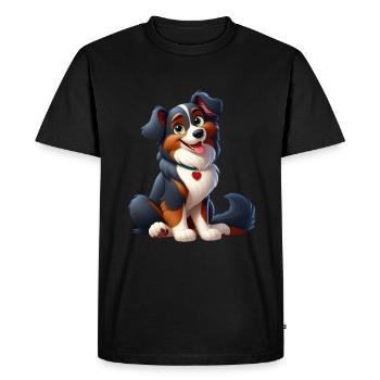 border collie 3 - T-shirt Premium bio Homme - noir - Devant - Nico (187cm)