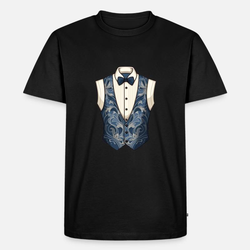 Anzug Ober Kellner Oper Weste - Männer Premium Bio T-Shirt - Schwarz