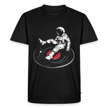 astronaute disque vinyle musique vinyle - T-shirt Premium bio Homme - noir - Devant - Nico (187cm)