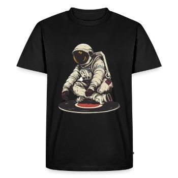 astronaute disque vinyle musique vinyle - T-shirt Premium bio Homme - noir - Devant - Nico (187cm)