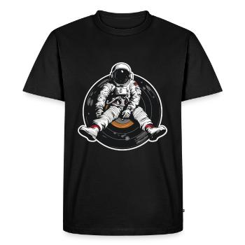astronaute disque vinyle musique vinyle - T-shirt Premium bio Homme - noir - Devant - Nico (187cm)