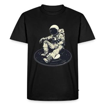 astronaute disque vinyle musique vinyle - T-shirt Premium bio Homme - noir - Devant - Nico (187cm)