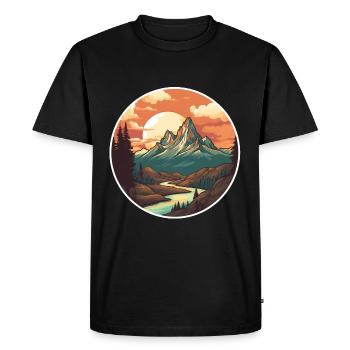 Nature Hiking Landscape - Men's Premium Organic T-Shirt - black - Front - Nico (187cm)