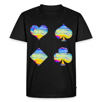 Cartes à jouer - T-shirt Premium bio Homme - noir - Devant - Nico (187cm)