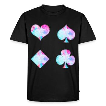 Cartes à jouer - T-shirt Premium bio Homme - noir - Devant - Nico (187cm)