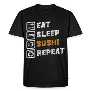Viande japonaise Délicieux Plat préféré - T-shirt Premium bio Homme - noir - Devant - Nico (187cm)