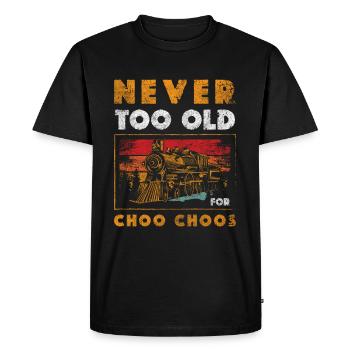 Rail de véhicule de conducteur de train miniature - T-shirt Premium bio Homme - noir - Devant - Nico (187cm)