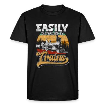 Transformateur de trains de trains miniatures - T-shirt Premium bio Homme - noir - Devant - Nico (187cm)