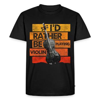 Violoniste Lecteur de musique classique Symphony - T-shirt Premium bio Homme - noir - Devant - Nico (187cm)