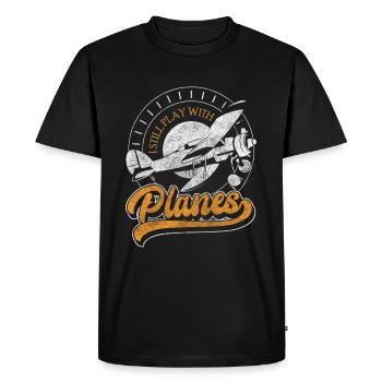 Aviateur d’avion Pilote d’essai - T-shirt Premium bio Homme - noir - Devant - Nico (187cm)