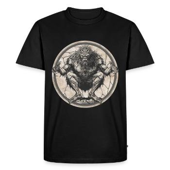 Yéti - T-shirt Premium bio Homme - noir - Devant - Nico (187cm)