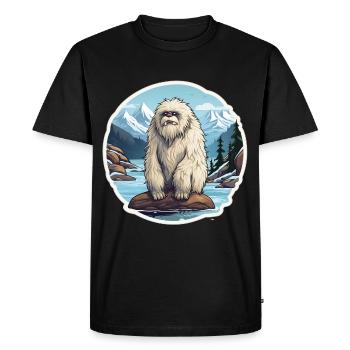 Yéti - T-shirt Premium bio Homme - noir - Devant - Nico (187cm)