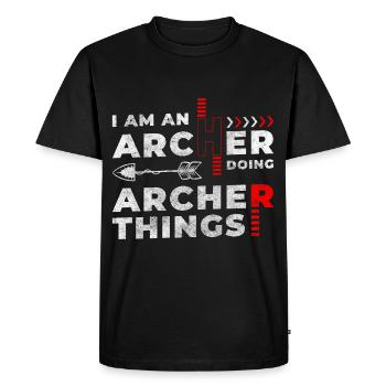Archer Loisir Précision Arc Ligue - T-shirt Premium bio Homme - noir - Devant - Nico (187cm)