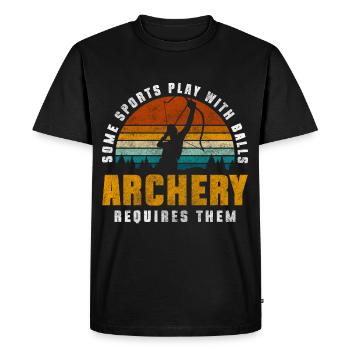 Archery Hobby Hunting Shooting Festival - Men's Premium Organic T-Shirt - black - Front - Nico (187cm)
