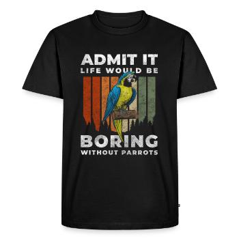 Plume d’ara Environnement tropical - T-shirt Premium bio Homme - noir - Devant - Nico (187cm)