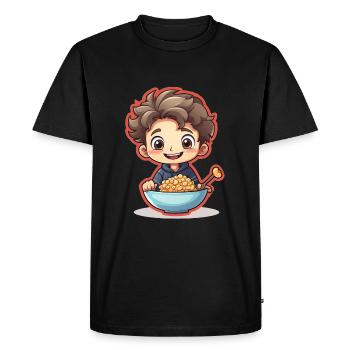 Cereal Killer Funny Muesli Motif - Men's Premium Organic T-Shirt - black - Front - Nico (187cm)