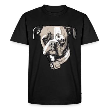 Dog four-legged mistress - Men's Premium Organic T-Shirt - black - Front - Nico (187cm)
