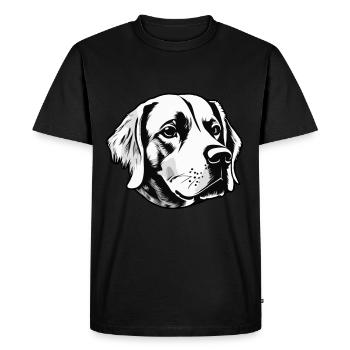 Chien Chiot Bien-être animal - T-shirt Premium bio Homme - noir - Devant - Nico (187cm)