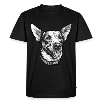 Promenade de chien ami à quatre pattes - T-shirt Premium bio Homme - noir - Devant - Nico (187cm)