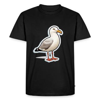 Oiseau de mer Mouette - T-shirt Premium bio Homme - noir - Devant - Nico (187cm)