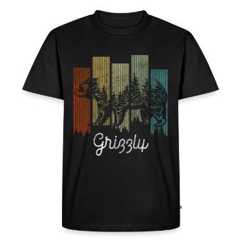 Ours, Fourrure, Ours Polaire, Prédateur - T-shirt Premium bio Homme - noir - Devant - Nico (187cm)